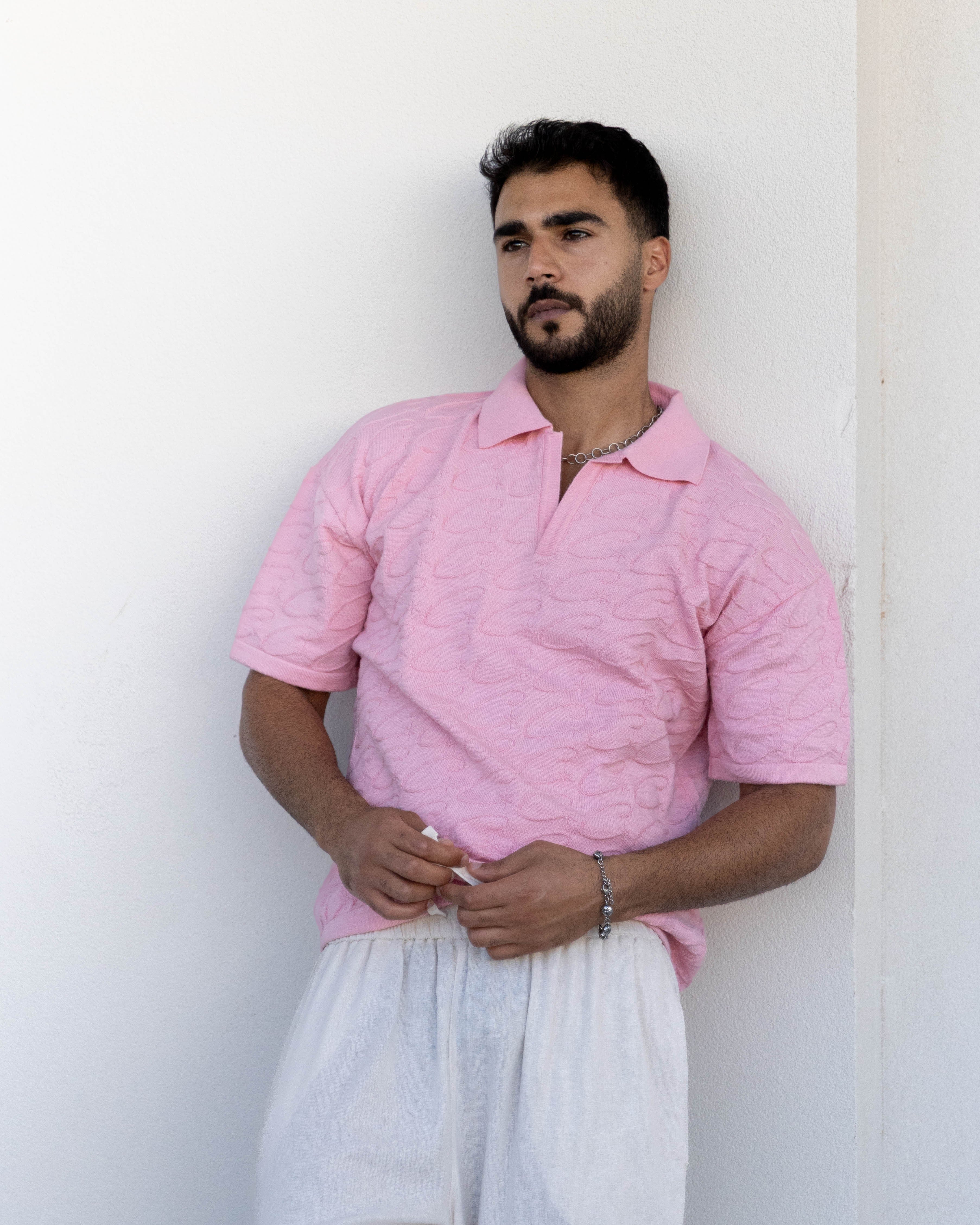 Knitted Polo - Pink